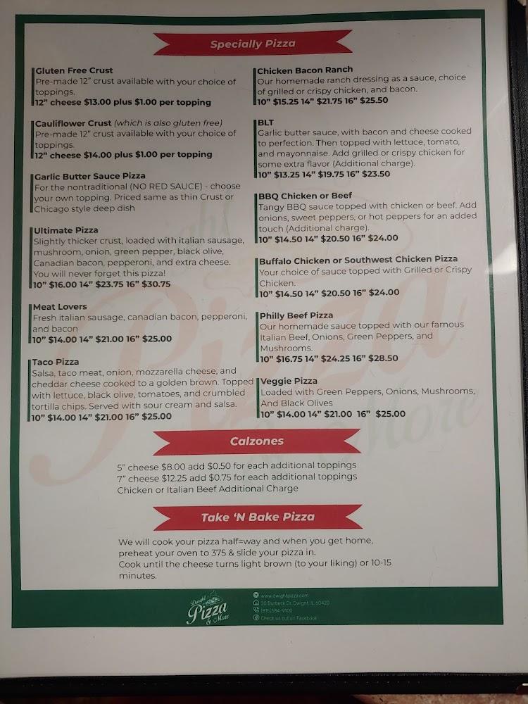 Dwight Pizza & More Menu image 2